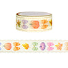 Vertical Pumpkin & Bow Diecut washi (18mm + rose gold foil)