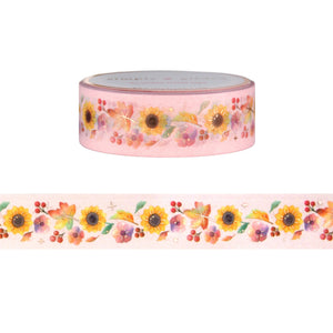 Cozy Harvest Pink Garland washi (15mm + rose gold foil)