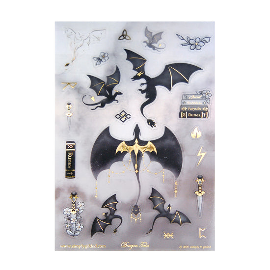 Dragon Tales Deco Stickers (light gold foil)
