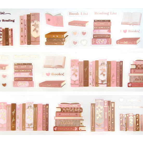 Cozy Books PET tape (50mm + rose gold foil)