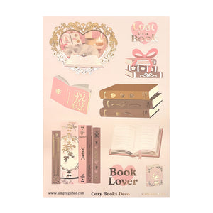 Cozy Books Deco Stickers (rose gold foil)