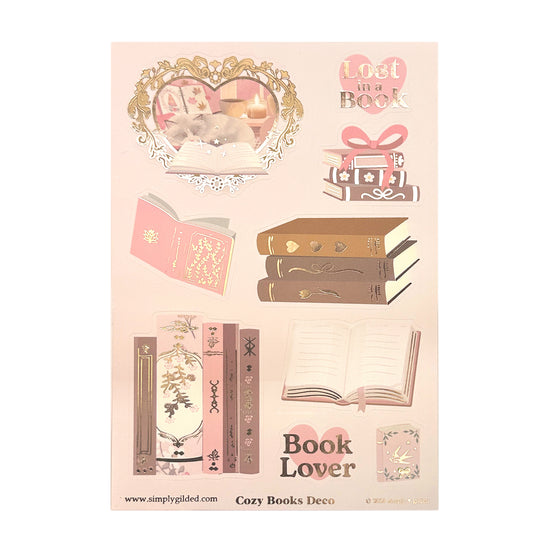 Cozy Books Deco Stickers (rose gold foil)