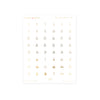 White Moon Kitty Date Dots (Dates + light gold foil)