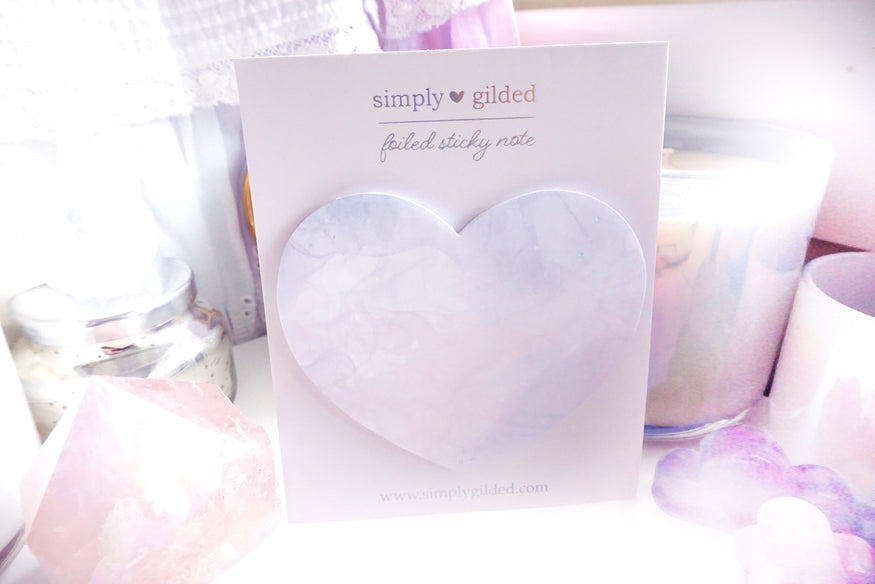 Heart Sticky Notes / Pastel Post It Notes / Memo Pads of 100 Pages Each  76x76mm / Great for Studying, Reminders & to Do Lists 