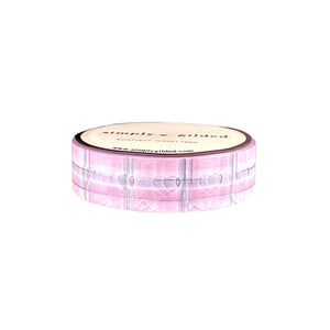 Pastel Christmas Plaid Heart Lace Scallop washi (12mm + silver foil)(Item of the Week)