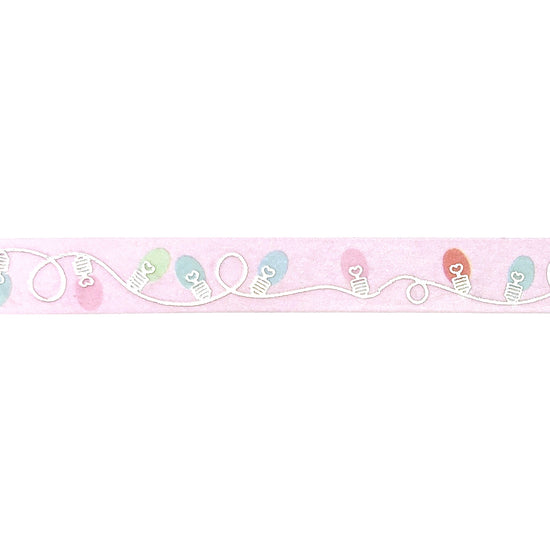 Pastel Pink Christmas Lights washi (10mm + silver foil)(Item of the Week)