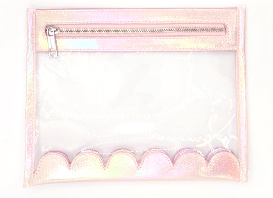 Pink Sea Pearl Scallop Pouch (silver hardware) - Restock - oops