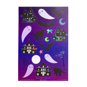 Purple Haunted Mansion (Deco Sheet + silver holographic foil)