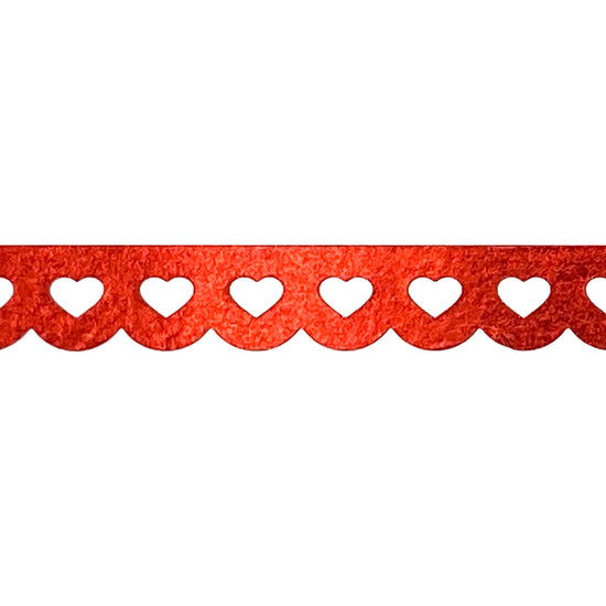 Metallic Red Heart Lace Scallop washi (12mm) (Item of the Week)