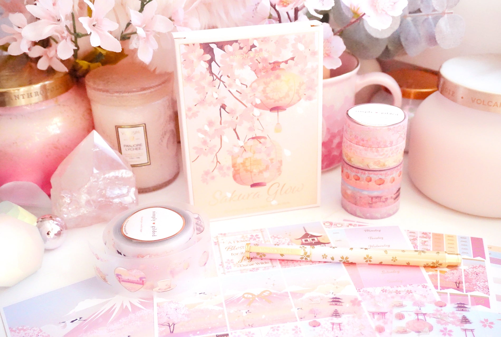 Simply Gilded Washi Tape Set – Sugar Plum Ombré Avec Feuille D’argent, Lot De Rouleaux