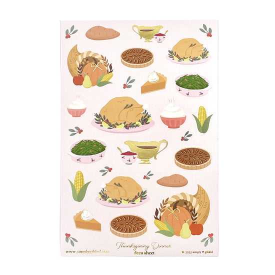 Thanksgiving Dinner (Deco Sheet + light gold foil)(Item of the Week)