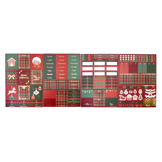 Vintage Christmas Luxe Sticker Kit (light gold foil) - Restock