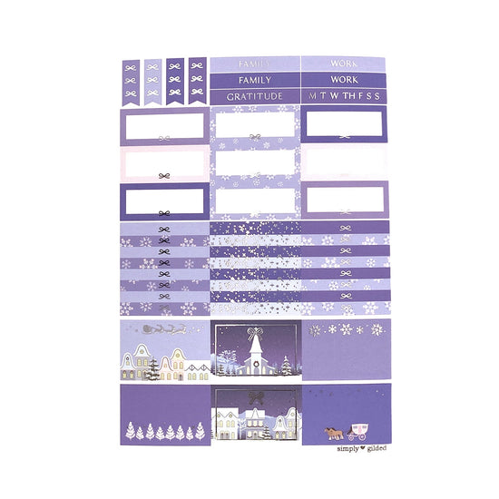 Winter Village Luxe Sticker Kit & Date Dots (silver foil)