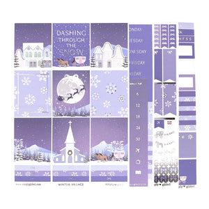 Winter Village Luxe Sticker Kit & Date Dots (silver foil)