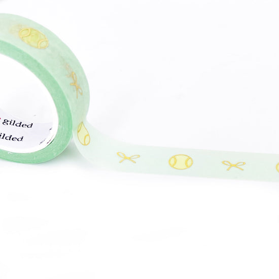 Tennis & Bows washi (15mm + light gold foil) (Item of the Week)