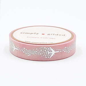 Pink Sparkle Skyline Airplane washi (10mm + silver foil)(Item of the Week)
