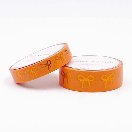 Orange Blaze Tone-on-Tone Bow washi set (15/10mm + orange foil)(Item of the Week)