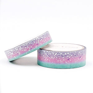 Pastel Halloween Ombré Stardust washi set (15/10mm + silver/silver holographic foil) (Item of the Week)