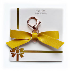Mustard Bow Charm (rose gold hardware)(Item of the Week)