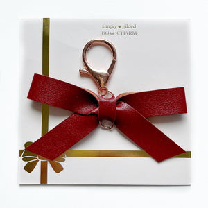 Burgundy Bow Charm + rose gold hardware (Item of the Week)