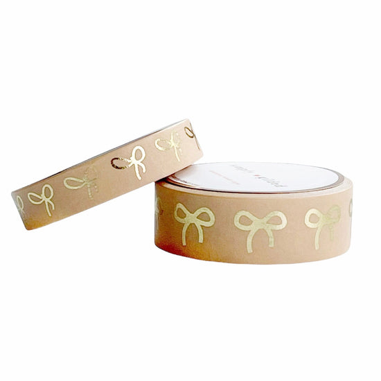 Apricot Bow washi set (15/10mm + light gold foil)(Item of the Week)