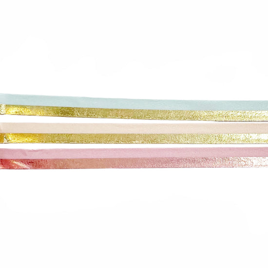 Sweet Fall Color Block washi set of 3 (5mm + light gold/rose pink foil)