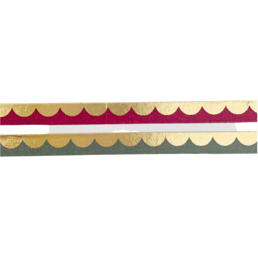 Thin Red Foil And White Stripe Washi, Planner Tapes