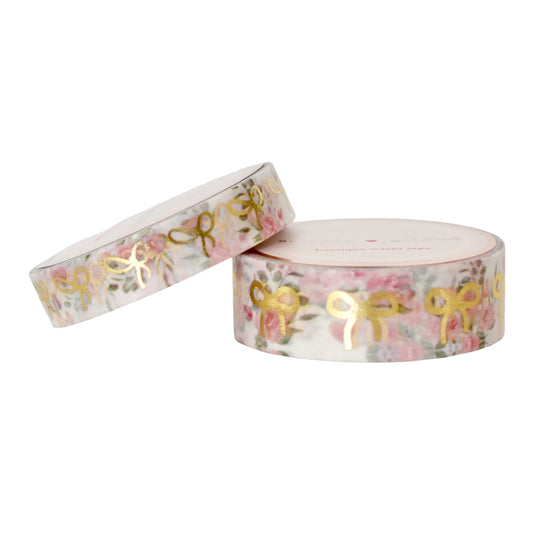 Love you Beary Much Floral Bow Washi Set (15/10mm + light gold foil)(Item of the Week)
