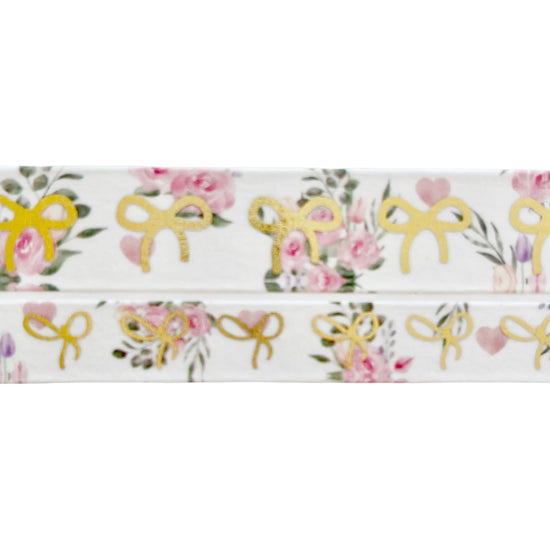 Love you Beary Much Floral Bow Washi Set (15/10mm + light gold foil)(Item of the Week)