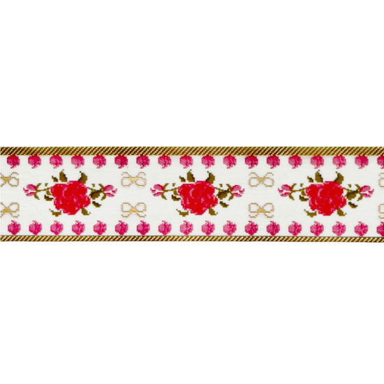 Embroidered Floral Ribbon WHITE Washi (15mm + light gold foil)(Item of the Week)