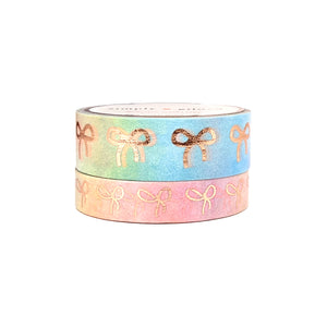 Sweetwater Floral Ribbon Bow Washi (15mm + silver foil) (Item of the W –  simply gilded