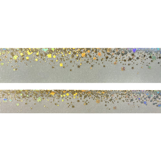 Shale Green Shamrock Stardust washi set (15/10mm + light gold / light gold holographic foil)