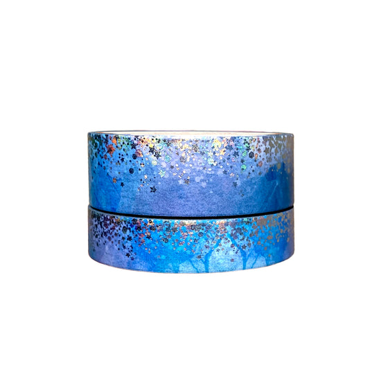 Tidal Ink Stardust 2.0 washi set (15/10mm + silver / silver holographic foil)
