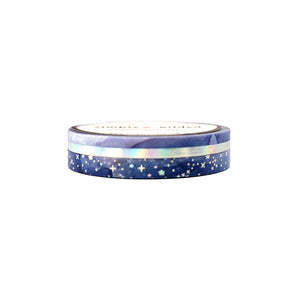 Iridescent Ink Color Block / Sparkle washi set of 2 (5mm + silver holographic foil)