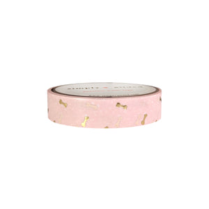 Winter Beagle Bone print washi (10mm + light gold foil)