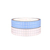 Rainy Day Glitter Grid washi set of 2 (10mm + silver holographic foil)