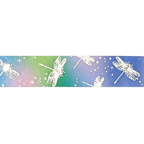 Dragonfly washi (15mm + silver foil)