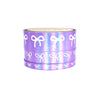 Purple Holographic Bow washi set of 3 (15/10/5mm + purple holographic foil + white bow)