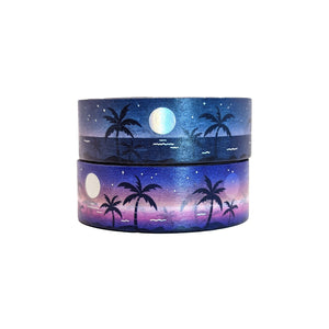 Island Dreams washi set of 2 (15mm + silver holographic foil) - Restock