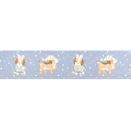 Winter Beagle washi (15mm + light gold foil)