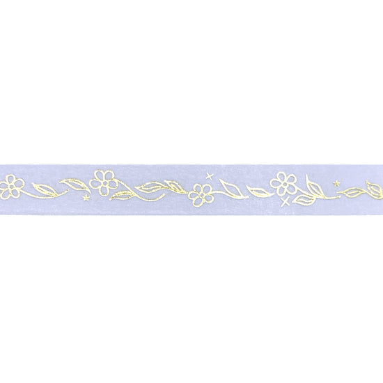 Butterfly Meadow Purple Floral washi (10mm + light gold foil)