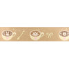 Caramel Coffee Cups Washi (15mm + light gold foil)