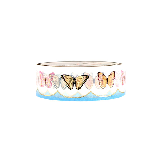 Butterfly Meadow Butterflies washi (15mm + light gold foil)