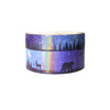 Aurora Animals / Treeline washi set of 2 (15/10mm + silver holographic foil + iridescent overlay) - Restock