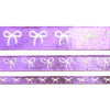 Purple Luster Bow washi set of 3 (15/10/5mm + purple luster foil + white bow)