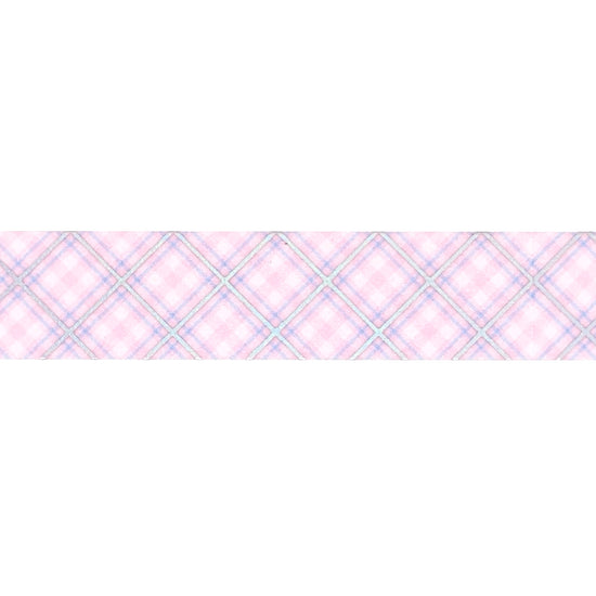 Cotton Candy Plaid Pink washi (15mm + silver holographic foil)