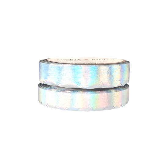 Silver Holographic Scallop washi set of 2 (10/8mm)