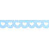 Light Blue Heart Lace Scallop washi (12mm + iridescent bubble glitter overlay)