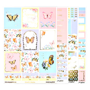 Butterfly Meadow Luxe Sticker Kit (light gold foil)