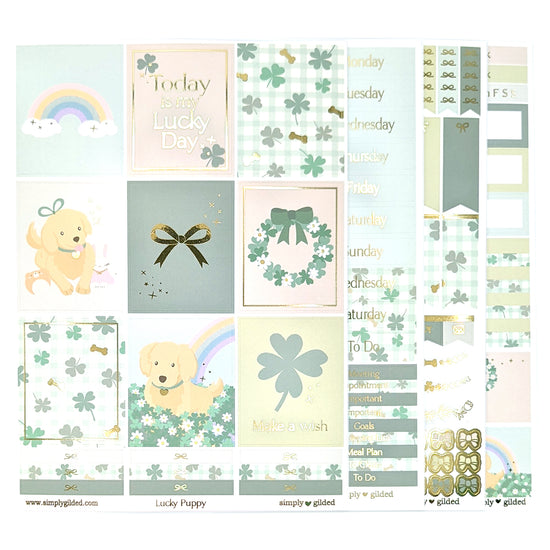 Lucky Puppy Luxe Sticker Kit (light gold foil)